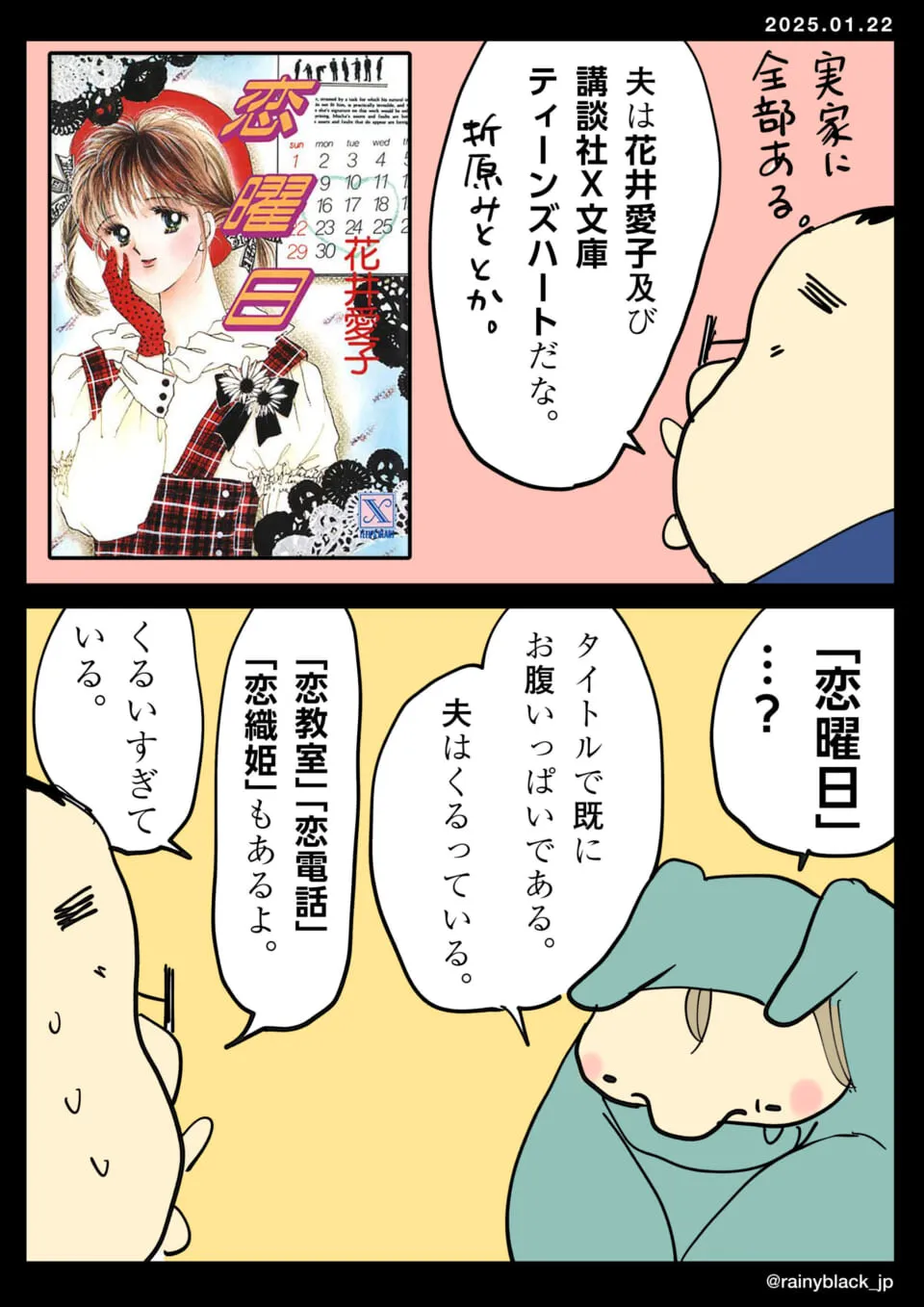 家内ちゃんと夫が大量の少女小説について話す場面